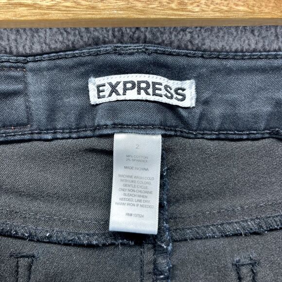 Express Skinny jeans womens 2 Black Low Rise stretch 5 pockets - Picture 10 of 14